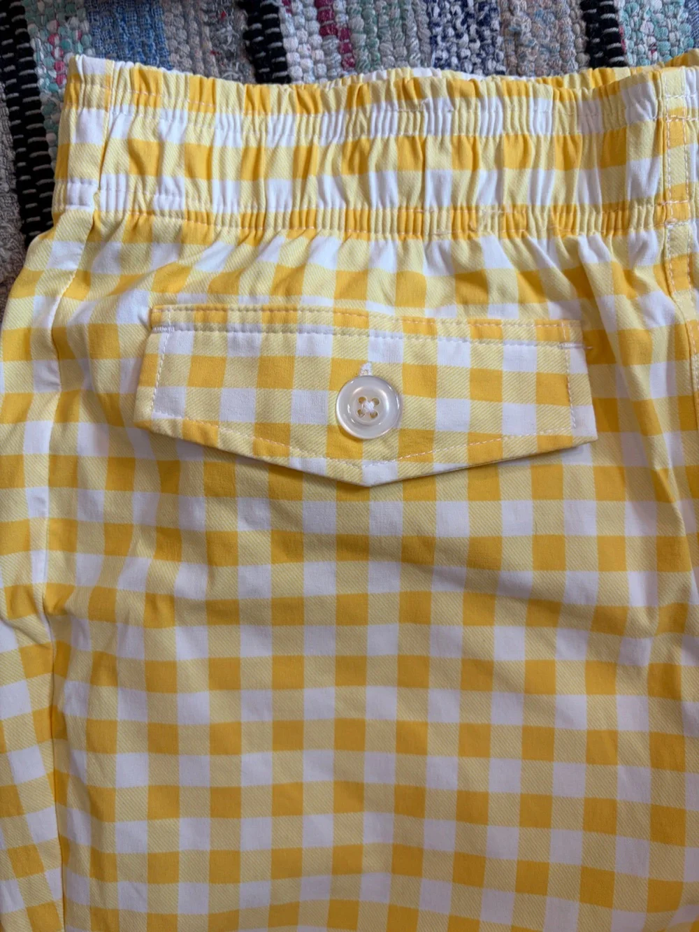 Hammie’s Yellow Gingham reversible Bikini Top and Cabana Trunk set